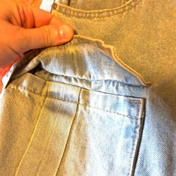 Machine yellow blue high waist wide leg cargo utility jeans NWT - Picture 5 of 11